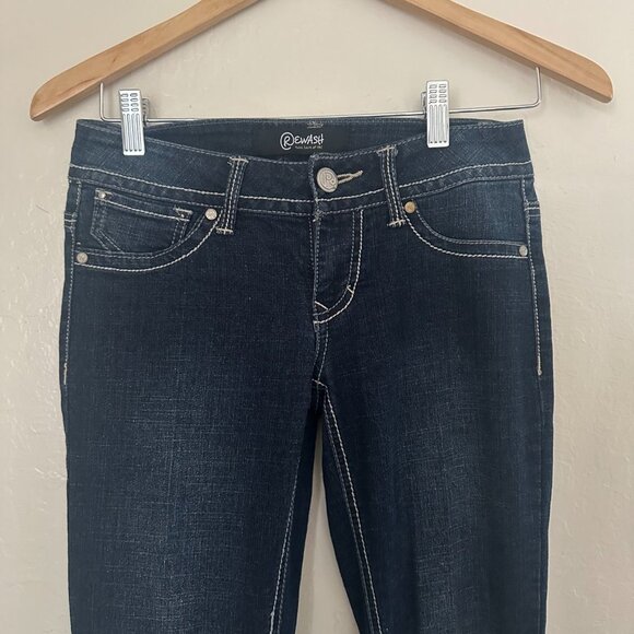 Rewash Women's Denim Dark Wash Embroidery Pockets Bootcut Leg Size 1 - Picture 16 of 16